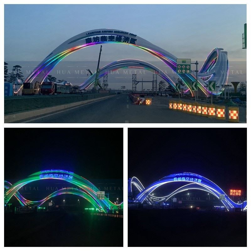 Lighting-stainless-steel-gate-sculpture